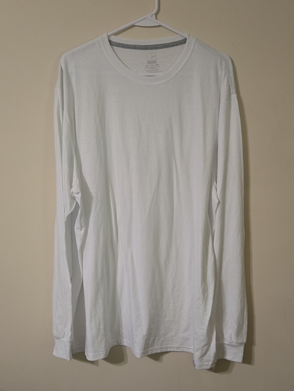 Russell Athletic White Long Sleeve Crew Neck Tee